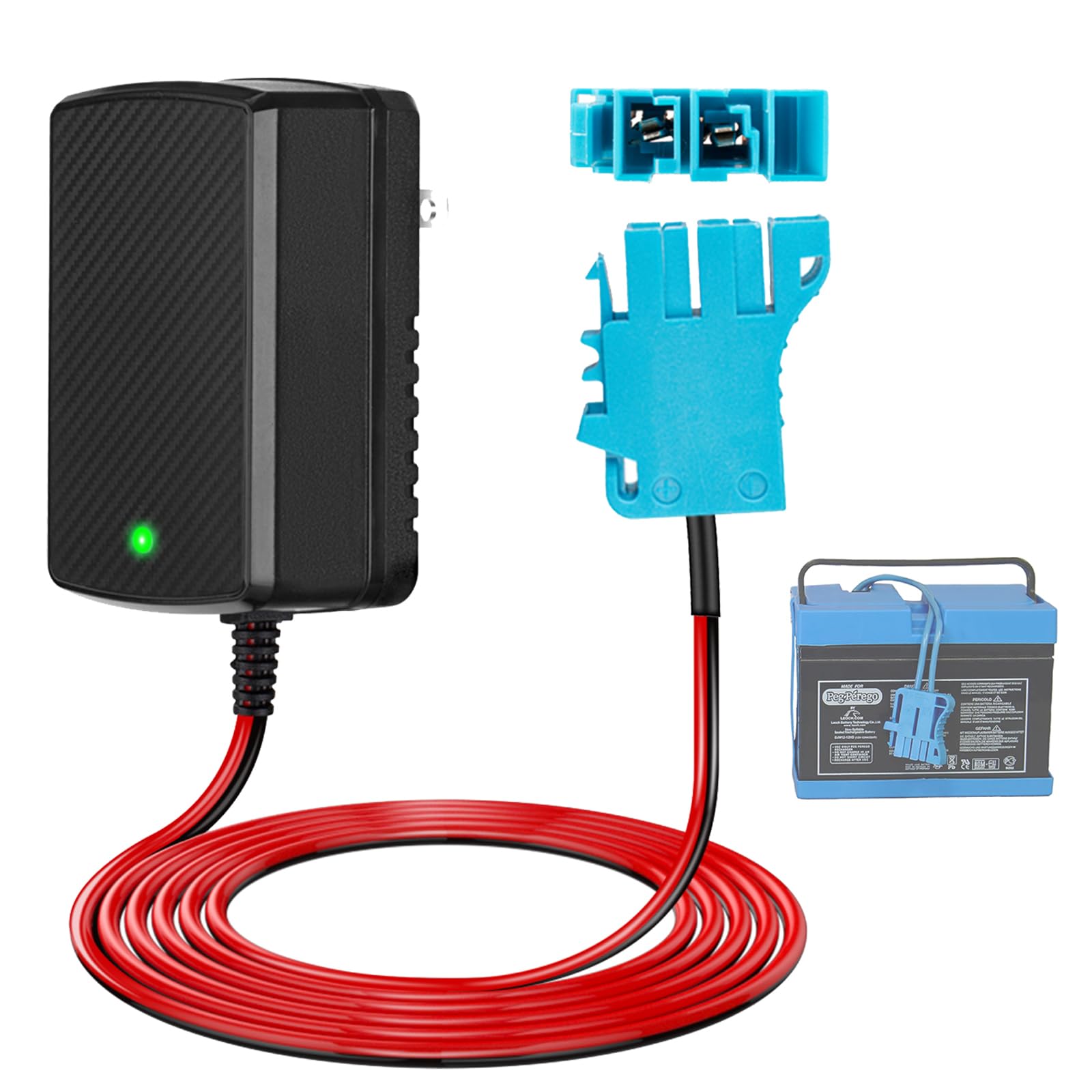 Photo 1 of 12V Battery Charger Replacement Compatible with Peg Perego 12V Battery for John Deere Ground Force Tractor John Deere Gator XUV Polaris RZR 900 Powered Kids Ride On Car