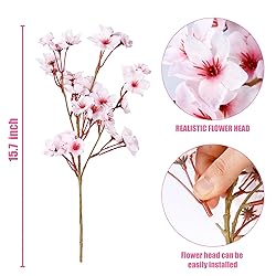 Sggvecsy Artificial Cherry Blossom Flowers 6 Pcs