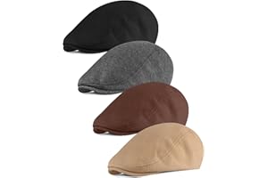 4 Pack Men's Newsboy Hat Ivy Cabbie Driving Hunting Flat Cap