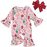 Ayalinggo My First Christmas Baby Girl Outfit Newborn Infant Gingerbread Romper Santan Claus Jumpsuit Toddler Xmas Clothes