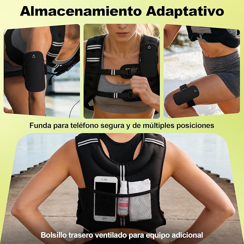 Weight Vest for Strength Training, Chest Size Adjustable, Practical Bag, Filled with Iron Sand, Ideal for Gym Workouts, Yoga Training and Aerobic Exercises (12lb/5.5kg)
