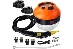 Steam Cleaner 2500W High Pressure Steamer for Cleaning,HCCTWOOW Handheld Steam Cleaner,1000ml Portable Steam Cleaning for Home Use,Multi-Purpose Steamer for Kitchen Bathroom W/Brush Heads,Orange