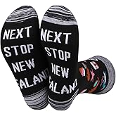 JXGZSO Next Stop New Zealand Socks - Trip Lover Gift for Vacation