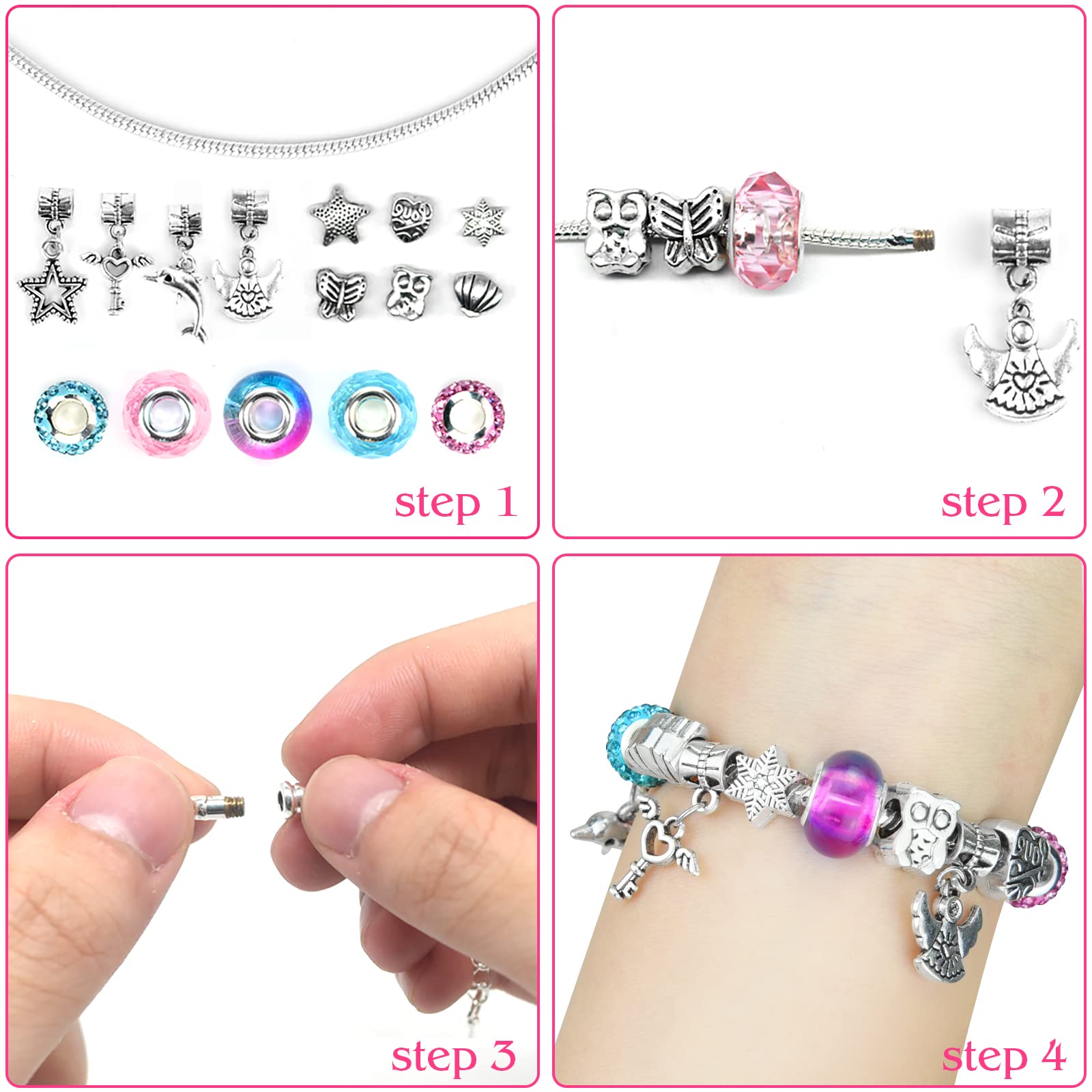 Bracciale Per 8° Compleanno Ragazza - Perline Colorate Regolabile, Con Biglietto E Confezione Regalo, Ricordo Speciale