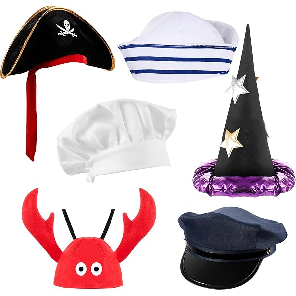 Amazon.com: Funny Party Hats 6 Assorted Dress Up Costume & Party Hats :  Clothing, Shoes & Jewelry