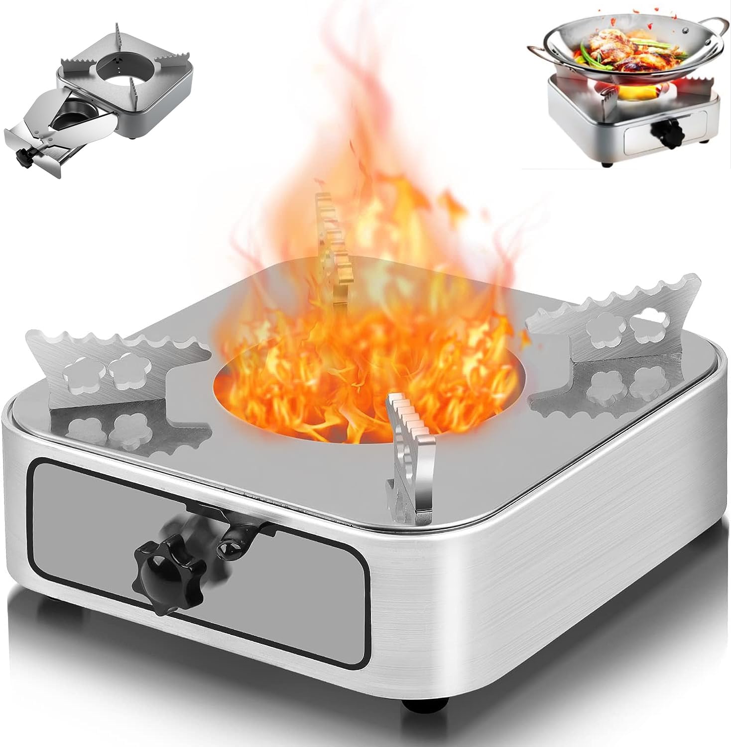 Alcohol Burner Camping, FaJoek Spirit Stove Camping, Camping Stove Portable Spirit Stove for Indoor Outdoor, Alcohol Stove Burner Camping Accessories, for BBQ Camping Hotpot Picnic Trekking