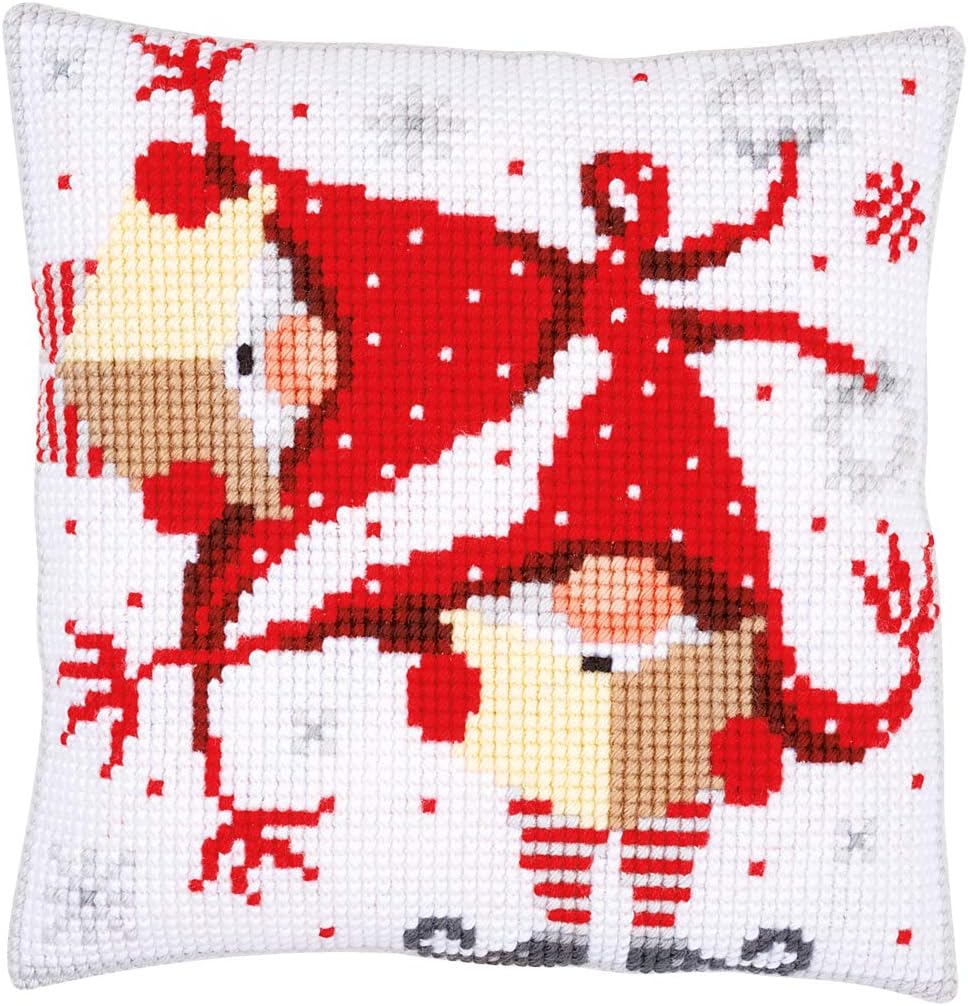 Amazon Com Vervaco Christmas Gnomes Ii Pillow Needlepoint Kit
