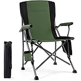Camping Chair for Adults,Portable Folding Lawn Chair for Outside,Heavy Duty Camping Chair Support up to 330lbs,Collapsible Outdoor Chair with Cup Holder(Green)