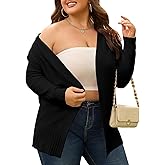 Imimtuan Womens Plus Size Cardigan Sweaters 2025 Fall Long Sleeve Knit Open Front Outerwear Sweater Coat