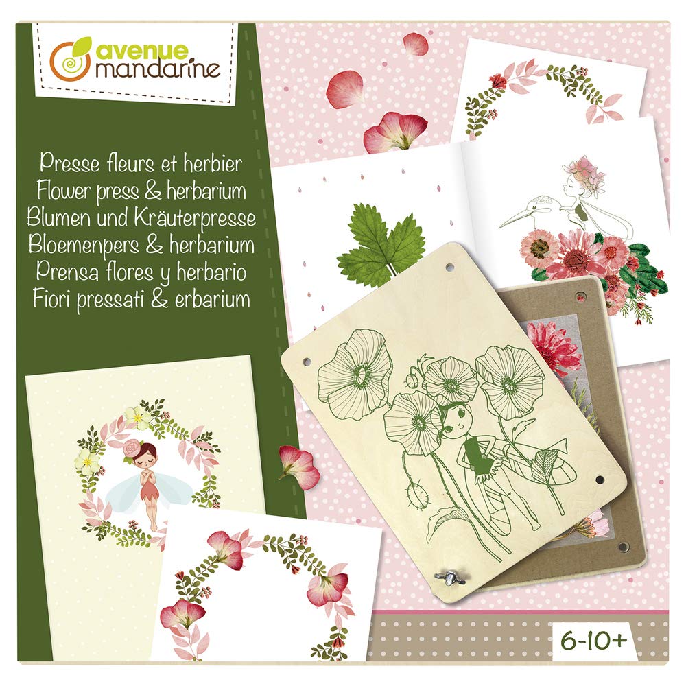 Avenue Mandarine - Ref CO175C - Creative Box - Flower Press and Herbarium - Collect & Keep Beautiful Floral Compositions - Masking Tape & Glue Included, Suitable for Ages 6-10+