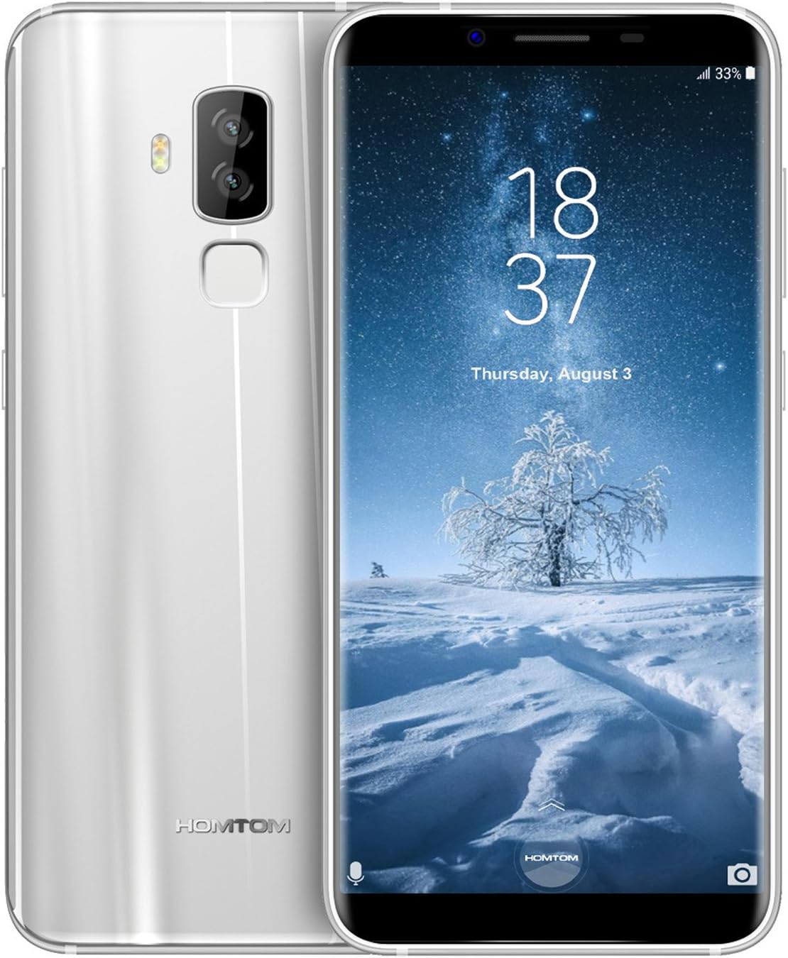 Unlocked 4G Smartphone, HOMTOM S8 5.7 inch HD Screen Android 7.0 MTK6750T Octa-core 1.5GHz 4GB RAM 64GB ROM 3400mAh Battery Capacity Fast Charge Fingerprint GPS Mobile Phone 13.0MP front camera, 16.0MP SONY + 5.0MP rear cameras,SILVER