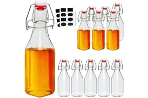 Accguan Glass Bottle,250ml Flip Top Glass Bottle for Kombucha, Kefir, Vanilla Extract, Beer, Beverages, Oil, Vinegar, Beer, Soda,Leak Proof(12pcs)