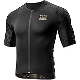 ROCKBROS Men's Cycling Jersey Short Sleeve Road Bike Shirt Zipper Pocket Quick Dry Bicycle Jersey
