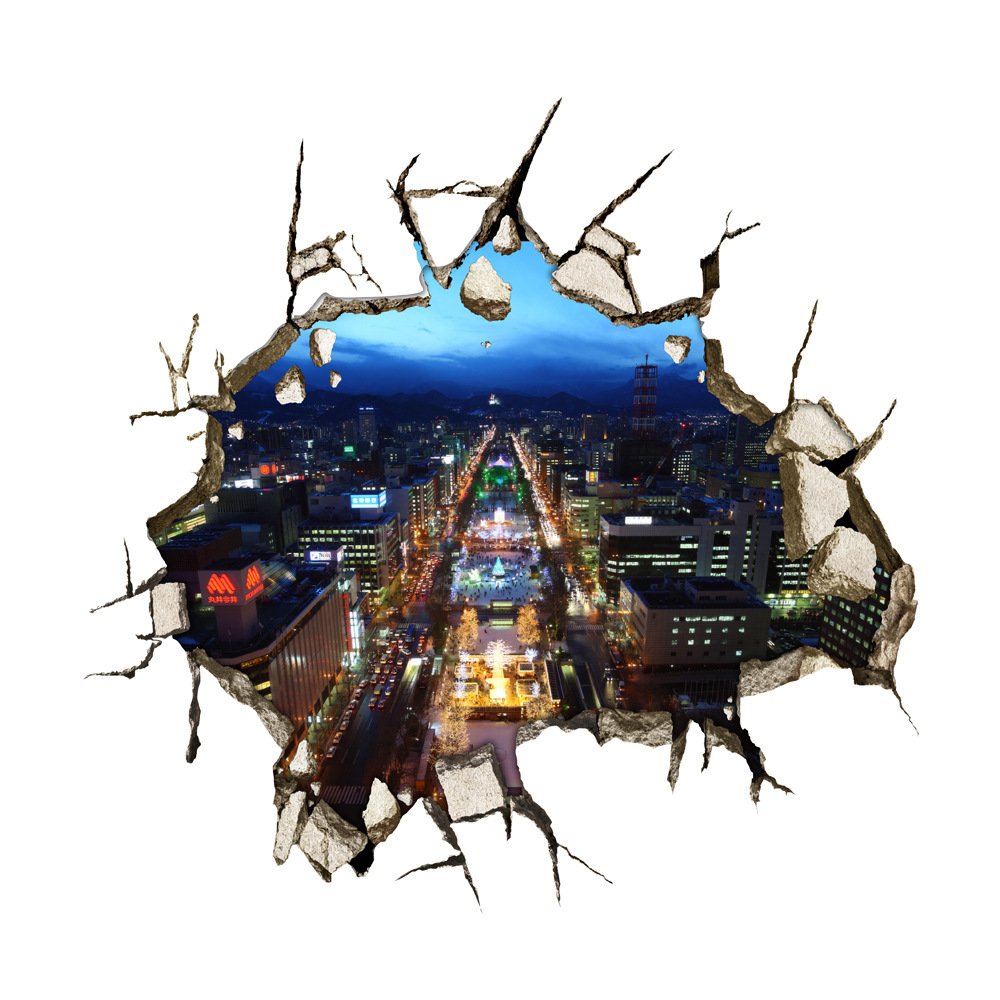 Amazon Com Meiren 3d City Lights 2 Wall Stickers