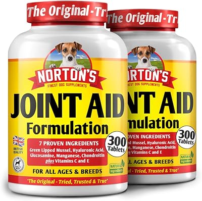 Norton's Joint Aid Formulation 2 Pack Dog Supplements 600 Tablets UK Made
