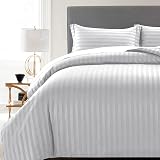 MOONLIGHT20015 Reversible Satin Stripe Duvet Cover Set King Silver 230x220 view 5