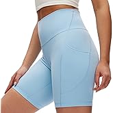 NANJI High Waisted Shorts with Pockets for Women - Buttery Soft Athletic Stretch Biker Shorts Casual, Workout, Running, Gym