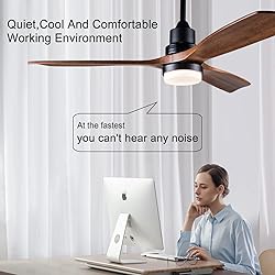 BOJUE 52 Inch Ceiling Fans with Lights and Remote