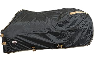 Weaver Leather 420D Nylon Stable Sheet Horse Blanket - Double Buckle Front Closures for Easy on and Off, Black, 78"