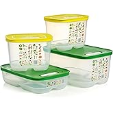 Tupperware Fridgesmart 4 Piece Food Storage Container Set, Dishwasher Safe and BPA Free (4 Containers, 4 Lids)
