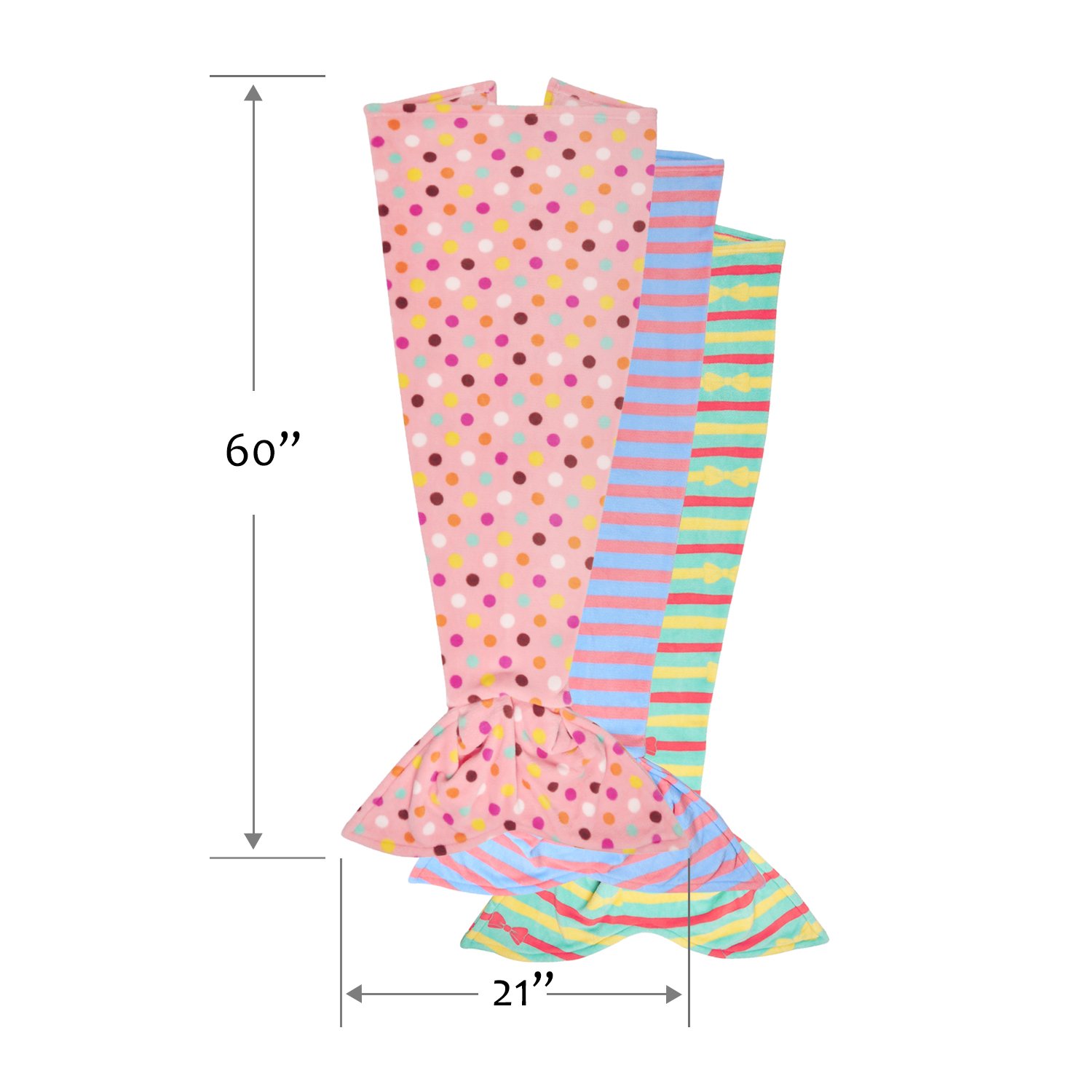 Mermaid Tail Blanket - Super Soft Fannel Fleece Snuggle Sleeping Bag Mermaid Blanket Set for Kids Teens Toddlers Ages 3-12, Bowknot Pillow Included, Catalonia series by Tirrinia, Pink