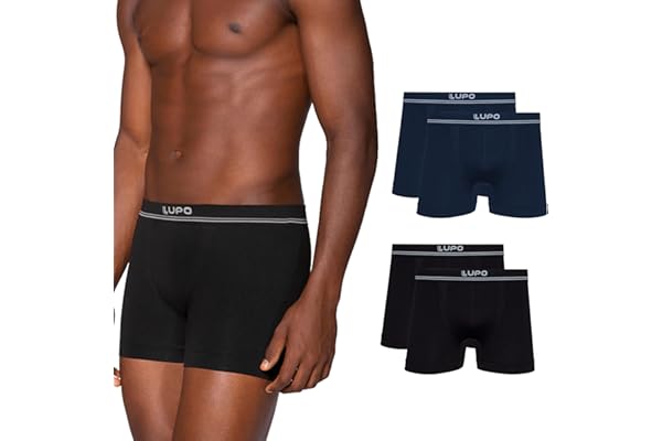 Kit 4 Cuecas Boxer Lupo Microfibra Poliamida Sem Costura Adulto Masculino