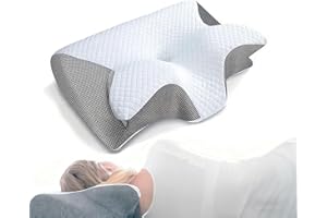 Sleep Apnea Pillow, Pillow for Sleep Apnea and Snoring, Cervical Memory Foam Breathable Contour Pillow for Side Sleepers, Bac