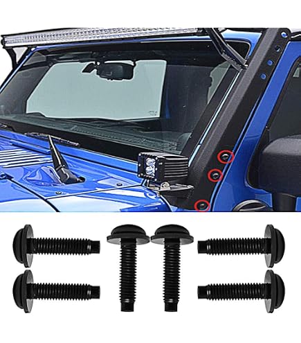 MJR Automotive Stainless Steel Hinge Screws For Jeep Wrangler JK Door & Hood (2007-2018) - Pack Of 4