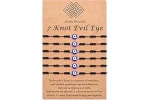 Tarsus (Ver.3) Evil Eye 7 Knot Lucky Bracelets Adjustable Red String Amulet for Women Men 6 Pcs Bracelets