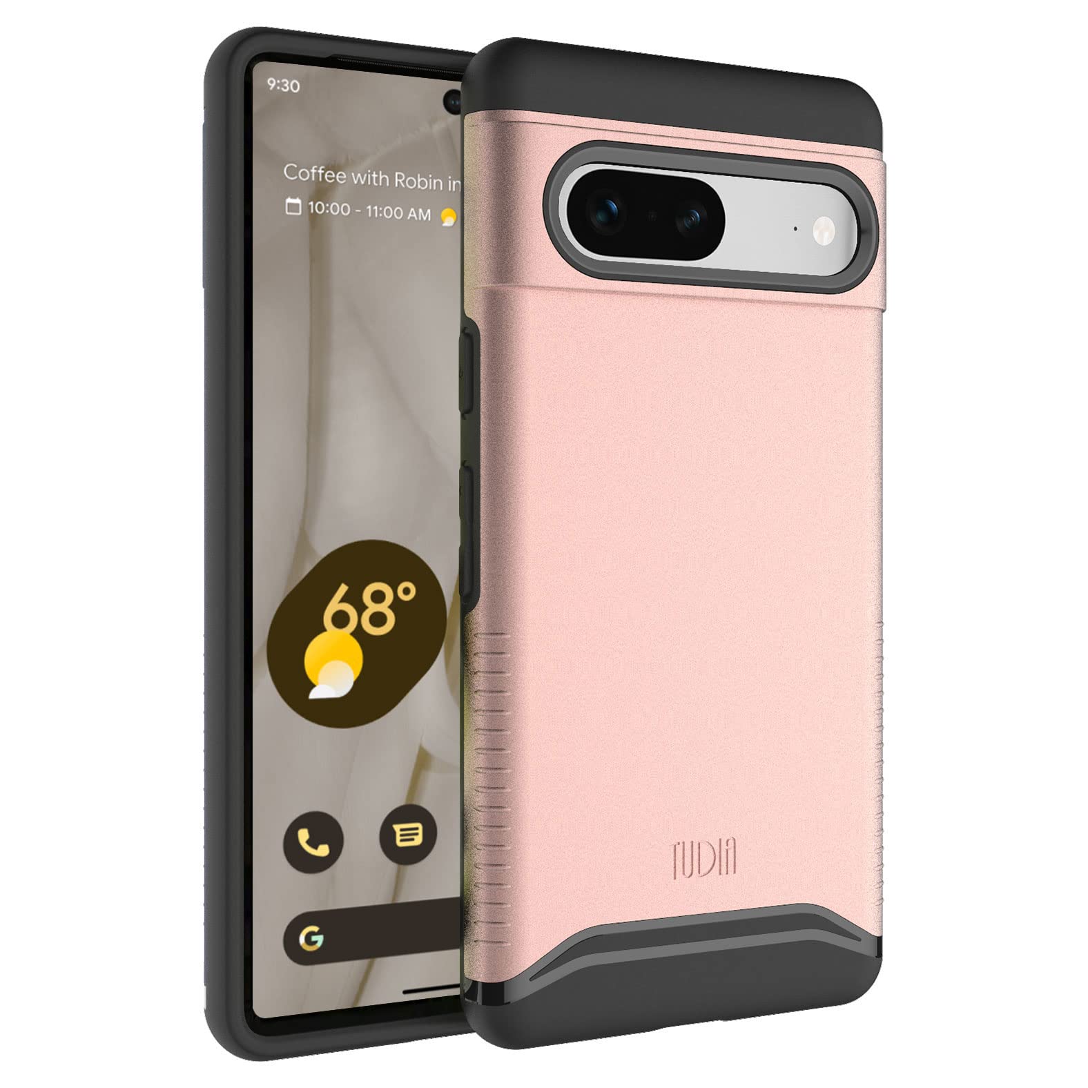 TUDIA Merge Compatible with Google Pixel 7 Case, Dual Layer Heavy Duty Slim Military Grade Lifted Camera Screen Lip Protection Phone Cover (Rose Gold) — image 1