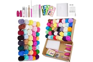Catopia Needle Felting Kit,Needle Felting Starter Kit,Wool Roving 40Colors Set,Wool Felt Tools for Felted Animal Needle Felting Supplies,Needle Felting Tools Kit,Children’s Day (40c fleting kit)