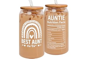 PAWZITY Aunt Gifts - Aunt Gifts from Niece, Nephew - Gifts for Aunt, Auntie Gifts - Aunt Birthday Gift, Mothers Day Gifts for Aunt, Aunt Valentine Gifts - Gifts for New Aunt, To Be Aunt - 16 Oz Can Glass