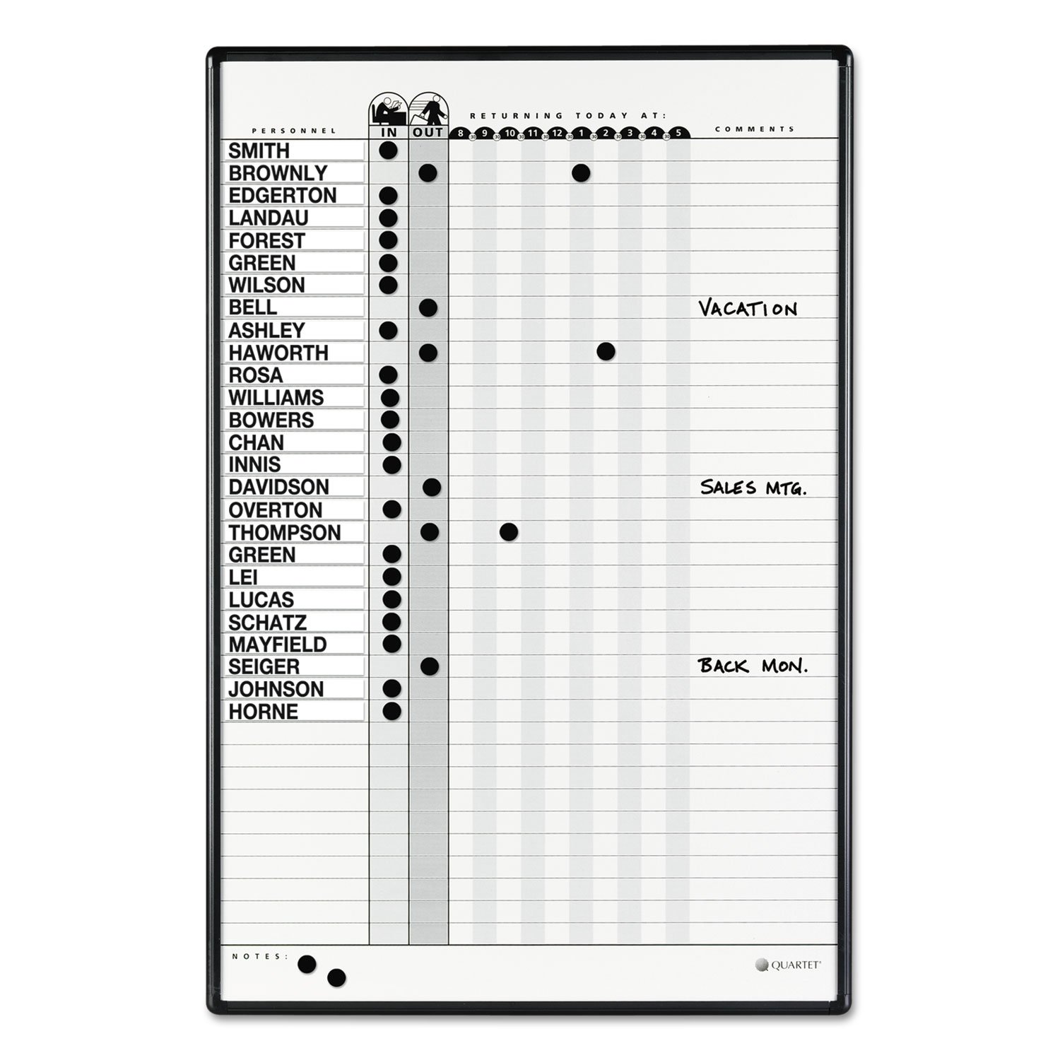 Photo 1 of ***FACTORY SEALED***Employee In/Out Wall Mounted Magnetic Whiteboard Size: 2' H x 3" W