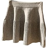 MakeMeChic Women's Knit Sweater Skirt Elastic Waist Pleated A Line Casual Mini Skirts