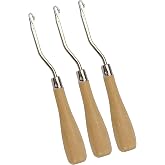 3 Pcs 6.5 Inch Wooden Bent Latch Hook Tools Knitting Rug Hook for Rug Making and Art Crafts