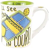 Enesco Our Name is Mud I'll See You in Pickleball Court Coffee Mug, 16 Ounce, Multicolor