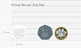 Engraving Studios Deeply Engraved Solid Brass 27mm Circular Dog Tag view 2