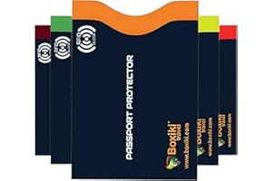 BOXIKI TRAVEL RFID Blocking Passport Sleeves (5-PCS) – Color-Coded Travel Organizers for Identity Theft Prevention – Navy Blue Passport Protector Sleeves for Men & Women