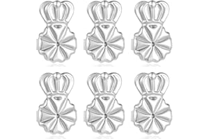 QLKILYR 925 Sterling Silver Earring Backs Lifters, 3 Pairs Hypoallergenic Earring Backs for Droopy Ears, Adjustable Earring Lifters for Heavy Earring