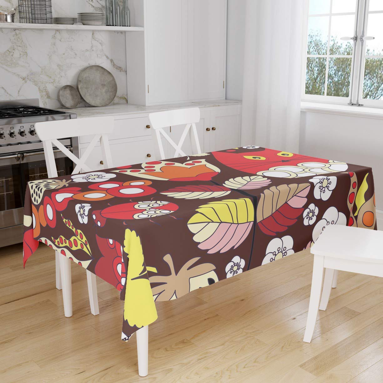 Bonamaison Le Jardin du Lin Kitchen Decoration, Tablecloth, 140 cm x 160 cm, Designed and Manufactured in Turkey