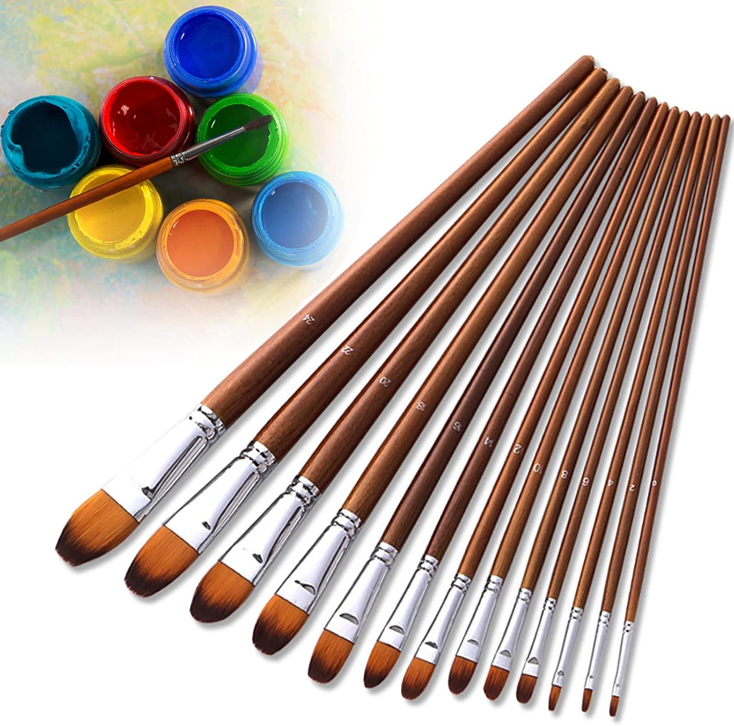 Paint Filbert Brushes Paint Gouache Watercolor Oil Acrylic for Handle