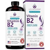 Life Solutions Vitamin B2 (Riboflavin) Liquid, 50 mg, 32 Servings, 16 Fl Oz | Liquid vitamin B2: 50 mg riboflavin supports energy production, cellular function and red blood cell formation. 32 servings