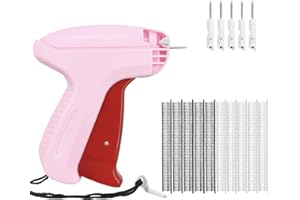 FIFCHALL Stitch Gun for Clothes - Handheld Fine Stitch Gun Quick Clothing Fixer - Includes 6pcs Fine Needles, 500 Black Fasteners & 500 White Fasteners - Tag Gun for Clothes