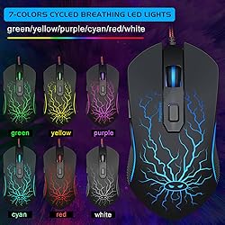 Gaming Keyboard and Mouse Combo, K1 RGB LED Backlit