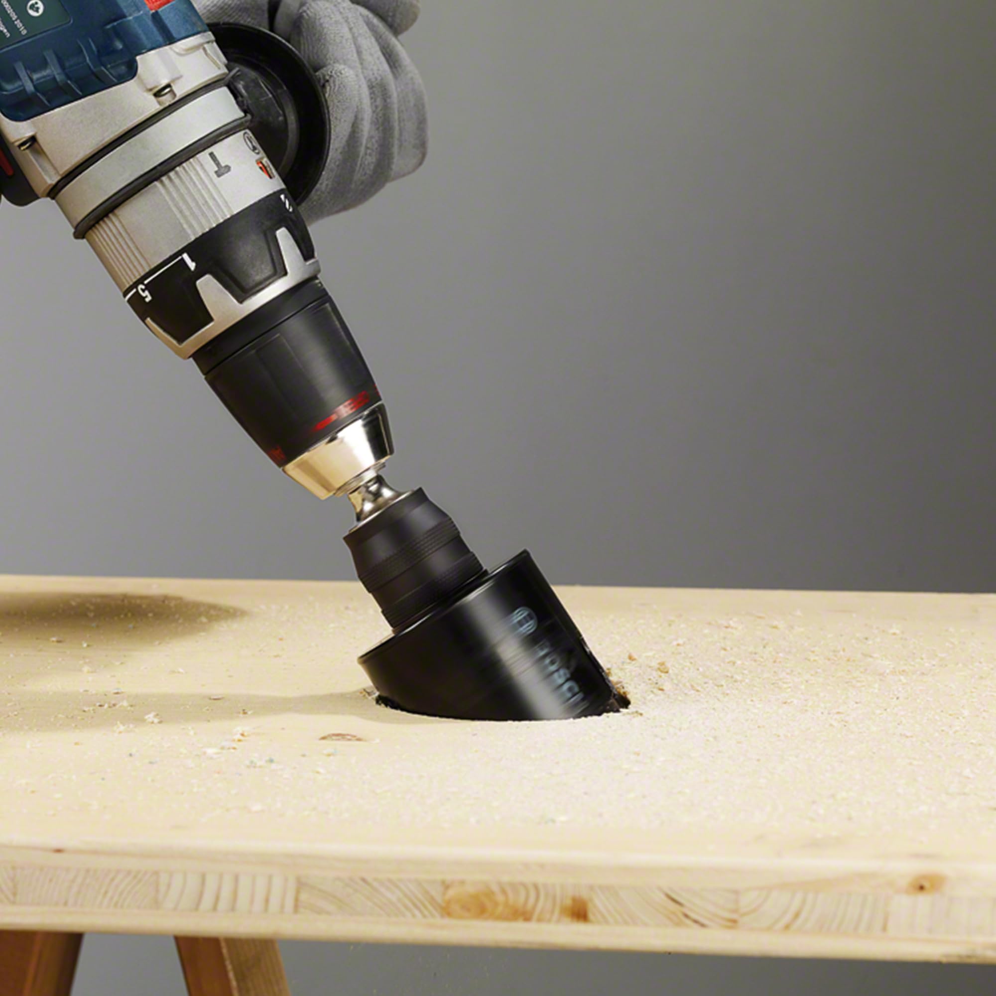 Bosch 11 tlg. Lochsägen Set (für Hart und Weichholz, furniertes Holz, Ø 22-68 mm, Zubehör Bohrmaschine) 7