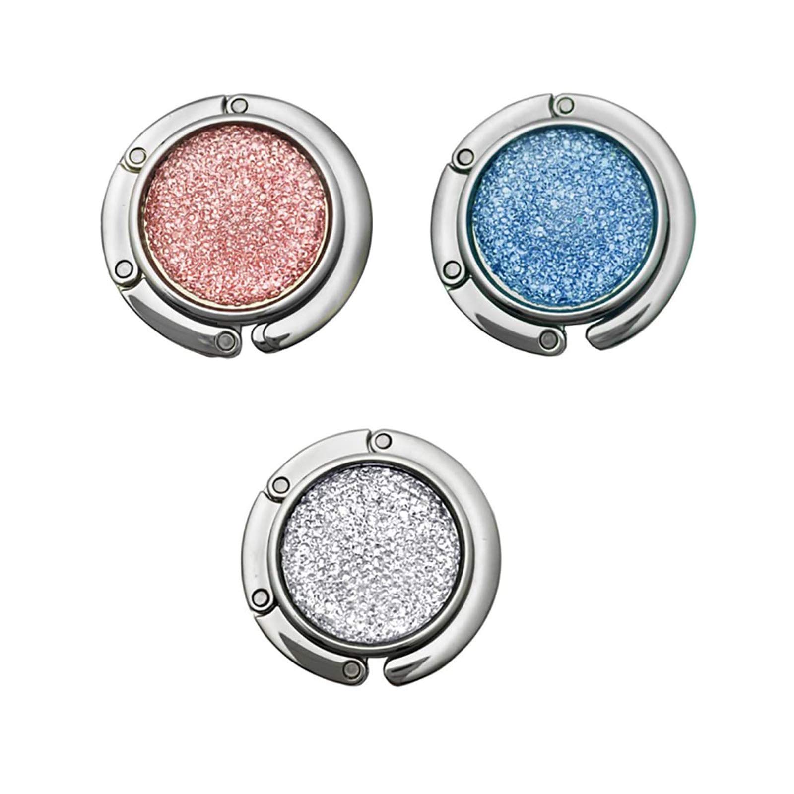 AUFIKR 3 Pack Folding Handbag Table Hangers-Bag Hanger Collection-Desk Hooks for Purse,Handbag Foldable Hook (Bag Hook-H0)