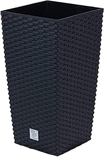 Terra Vase Rato aus Kunststoff mit Einsatz, Grau, 60 cm