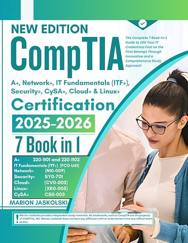 CompTIA A+, Network+, IT Fundamentals (ITF+), Security+, CySA+, Cloud+ ...