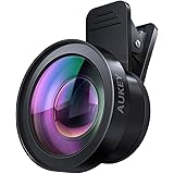 スマホレンズ AUKEY スマホ用カメラレンズ セルカレンズ 2in1 (0.45倍広角、15×マクロ) クリップ式 自撮りレンズ iPhone、Samsung、Sony、Android スマートフォン、タプレットなどに対応 2年安心保証 PL-WD06