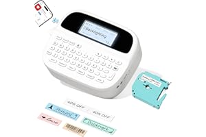EazeID Label Maker Machine with-Tape Waterproof, Rechargeable Handheld Label Maker with Keyboard, Bluetooth Portable Label Maker Printer with Backlit Screen, Labeler for School Supplies, M950